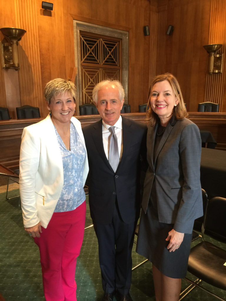 Dr. Sarah Hillyer alongside Senator Bob Corker and Assistant Secretary of State of Educational and Cultural Affairs Marie Royce